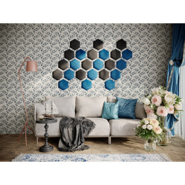 Decorative fabric velvet panels «Hexagon Velvex»