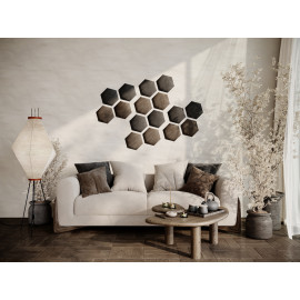 Decorative fabric velvet panels «Hexagon Velvex»