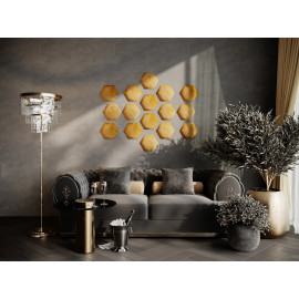 Decorative fabric velvet panels «Hexagon Velvex»