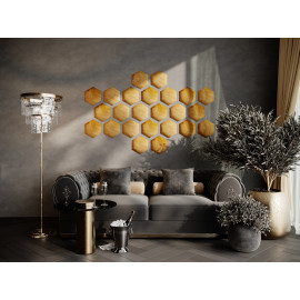 Decorative fabric velvet panels «Hexagon Velvex»