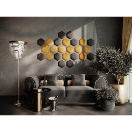 Decorative fabric velvet panels «Hexagon Velvex»