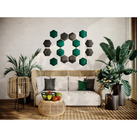 Decorative fabric velvet panels «Hexagon Velvex»