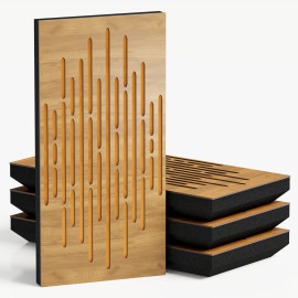 Narrow Acoustic Panel "Wave-F Fabric" Oak