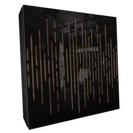 Sound Absorbing Acoustic Panel «Wave Fabric» Black Gloss