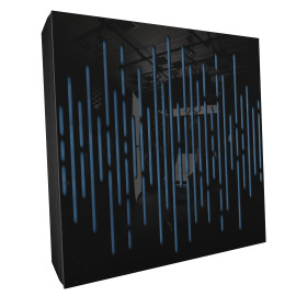 Sound Absorbing Acoustic Panel «Wave Fabric» Black Gloss