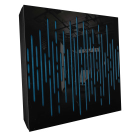 Sound Absorbing Acoustic Panel «Wave Fabric» Black Gloss