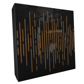 Sound Absorbing Acoustic Panel «Wave Fabric» Black Gloss