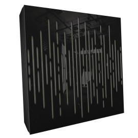 Sound Absorbing Acoustic Panel «Wave Fabric» Black Gloss