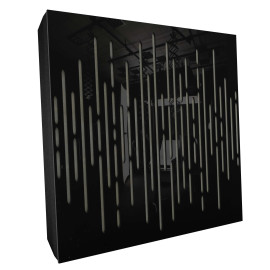 Sound Absorbing Acoustic Panel «Wave Fabric» Black Gloss