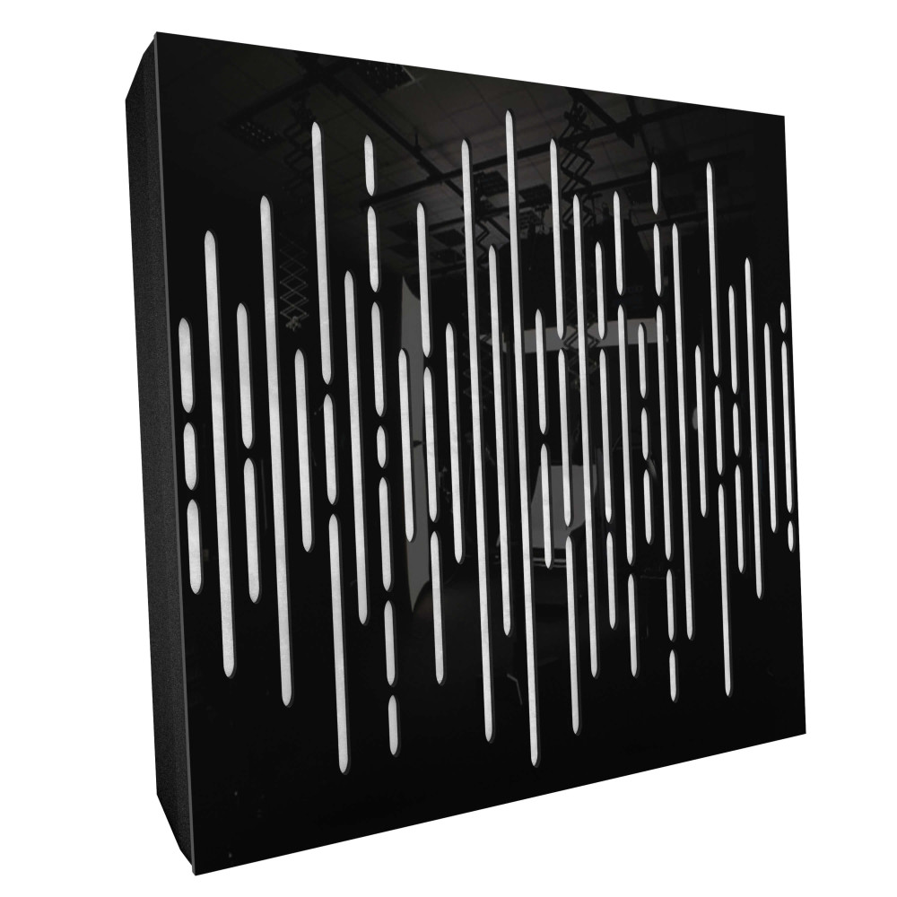 Sound Absorbing Acoustic Panel «Wave Fabric» Black Gloss