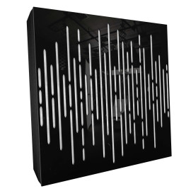 Sound Absorbing Acoustic Panel «Wave Fabric» Black Gloss