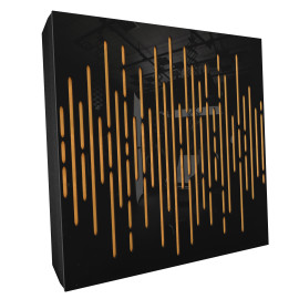 Sound Absorbing Acoustic Panel «Wave Fabric» Black Gloss