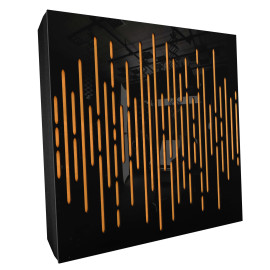 Sound Absorbing Acoustic Panel «Wave Fabric» Black Gloss