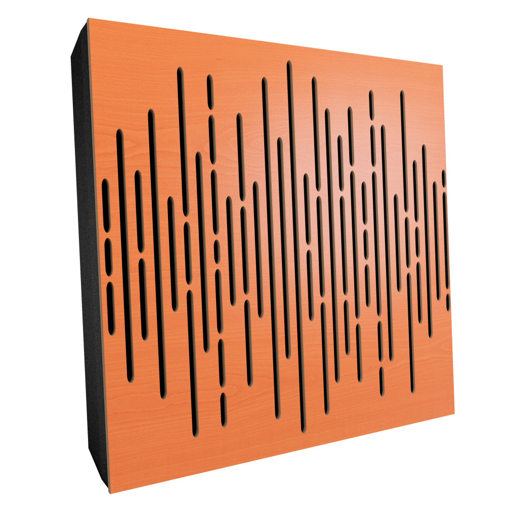 Sound Absorbing Acoustic Panel «Wave Fabric» Cherry