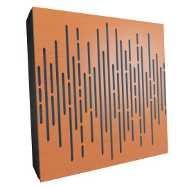 Sound Absorbing Acoustic Panel «Wave Fabric» Cherry