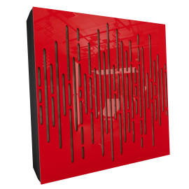 Sound Absorbing Acoustic Panel «Wave Fabric» Red Gloss