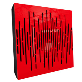 Sound Absorbing Acoustic Panel «Wave Fabric» Red Gloss