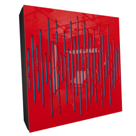 Sound Absorbing Acoustic Panel «Wave Fabric» Red Gloss
