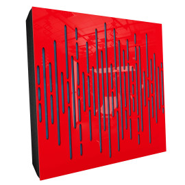 Sound Absorbing Acoustic Panel «Wave Fabric» Red Gloss