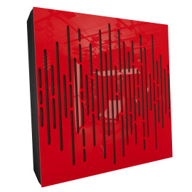 Sound Absorbing Acoustic Panel «Wave Fabric» Red Gloss