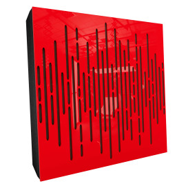 Sound Absorbing Acoustic Panel «Wave Fabric» Red Gloss