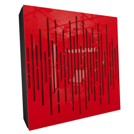 Sound Absorbing Acoustic Panel «Wave Fabric» Red Gloss