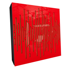 Sound Absorbing Acoustic Panel «Wave Fabric» Red Gloss