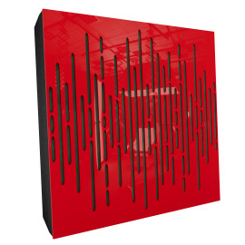 Sound Absorbing Acoustic Panel «Wave Fabric» Red Gloss
