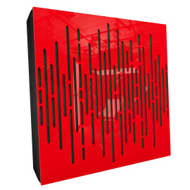 Sound Absorbing Acoustic Panel «Wave Fabric» Red Gloss
