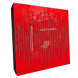Sound Absorbing Acoustic Panel «Wave Fabric» Red Gloss