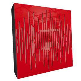 Sound Absorbing Acoustic Panel «Wave Fabric» Red Gloss