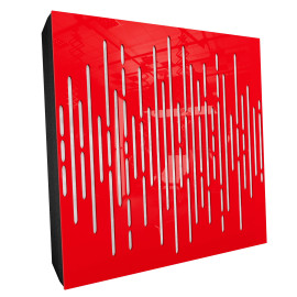 Sound Absorbing Acoustic Panel «Wave Fabric» Red Gloss