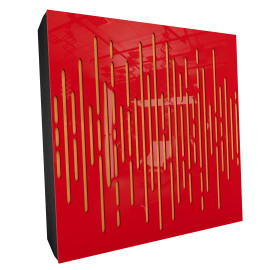 Sound Absorbing Acoustic Panel «Wave Fabric» Red Gloss
