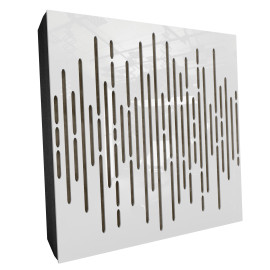 Sound Absorbing Acoustic Panel «Wave Fabric» White Gloss