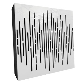 Sound Absorbing Acoustic Panel «Wave Fabric» White Gloss
