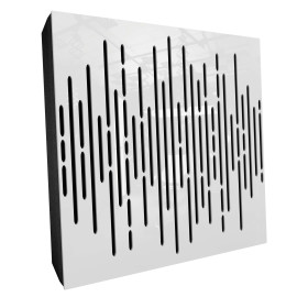 Sound Absorbing Acoustic Panel «Wave Fabric» White Gloss