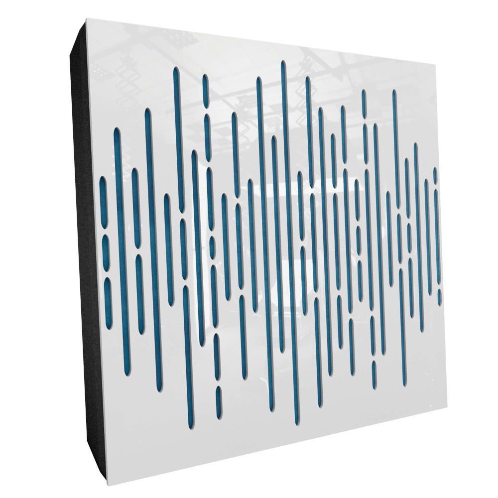 Sound Absorbing Acoustic Panel «Wave Fabric» White Gloss