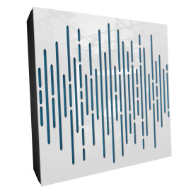 Sound Absorbing Acoustic Panel «Wave Fabric» White Gloss