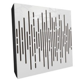 Sound Absorbing Acoustic Panel «Wave Fabric» White Gloss