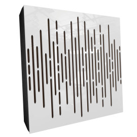 Sound Absorbing Acoustic Panel «Wave Fabric» White Gloss
