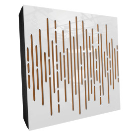 Sound Absorbing Acoustic Panel «Wave Fabric» White Gloss