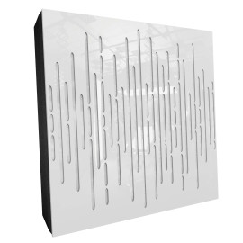 Sound Absorbing Acoustic Panel «Wave Fabric» White Gloss