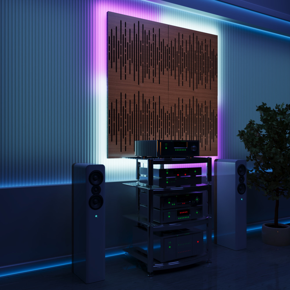 Acoustic Panels "Wave" with RGB Backlight Together version