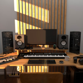 Acoustic Mobile Wall RGB Desk Stand with Bass Traps PULSE-mini