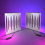 Acoustic RGB Mobile Wall Desk Stand with Bass Traps Pulse