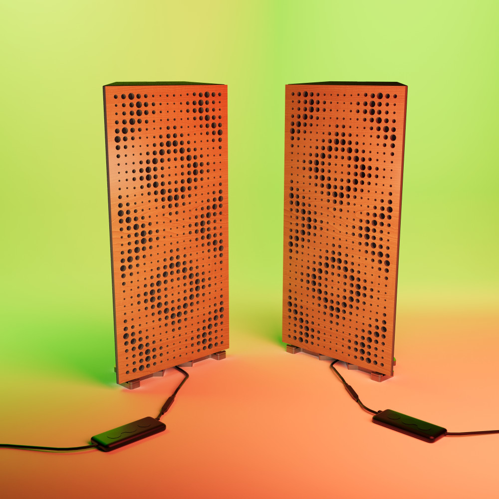 Acoustic RGB Mobile Wall Desk Stand with Bass Traps REBAT