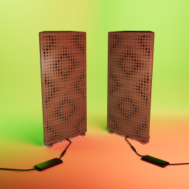 Acoustic RGB Mobile Wall Desk Stand with Bass Traps REBAT