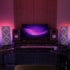 Acoustic RGB Mobile Wall Desk Stand with Bass Traps REBAT