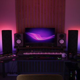 Acoustic RGB Mobile Wall Desk Stand with Bass Traps REBAT