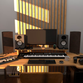 Acoustic RGB Mobile Wall Desk Stand with Bass Traps REBAT